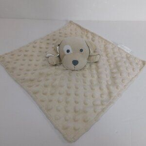 Elegant Baby Tan Puppy Dog Dots eye Patch Plush Security Blanket Baby Lovey